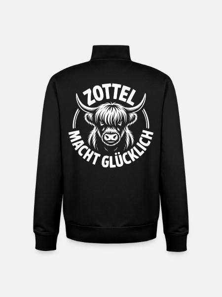 Highlands Shaggy Makes You Happy - Unisex Organic Zip Sweatshirt by Stanley/Stella - black