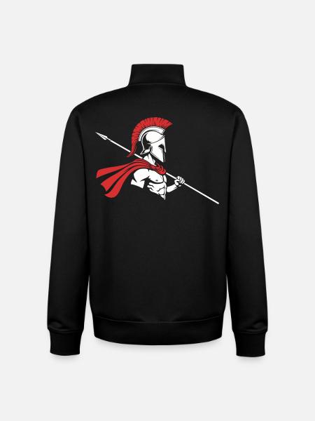 Spartan Profile Spear Logo Maskottchen Krieger - Unisex Organic Zip Sweatshirt von Stanley/Stella - Schwarz