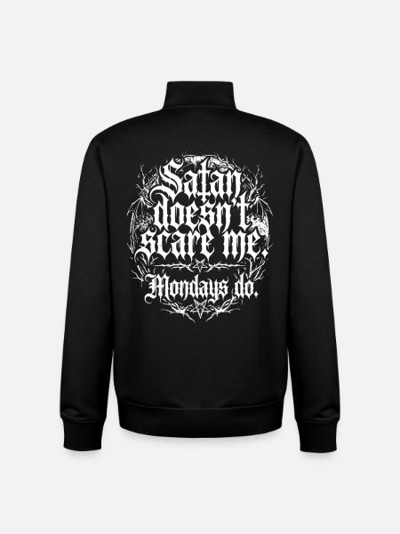 Satan Doesn't Scare Me Mondays Do - Unisex Organic Zip Sweatshirt by Stanley/Stella - black