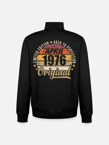 April 1976 Birthday Gift - Unisex Organic Zip Sweatshirt by Stanley/Stella - black