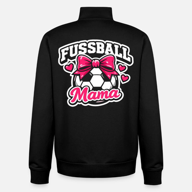 Fußball Mama Stolze Mutter Geschenk - Unisex Organic Zip Sweatshirt von Stanley/Stella - Schwarz