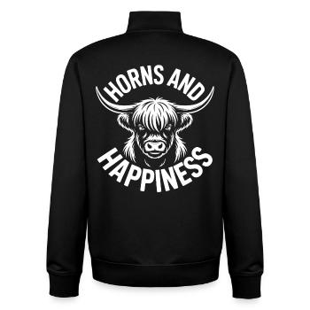 Highland Cow / Highland Rind – Ich liebe Highlands - Unisex Organic Zip Sweatshirt von Stanley/Stella - Schwarz - Hinten - AI Model Male 185 light (185cm)