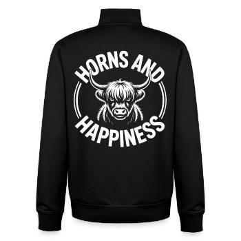 Highland Cow / Highland Rind – Ich liebe Highlands - Unisex Organic Zip Sweatshirt von Stanley/Stella - Schwarz - Hinten - AI Model Male 185 light (185cm)