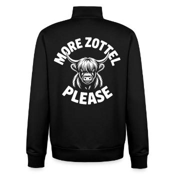 Highland Cow / Highland Rind – Ich liebe Highlands - Unisex Organic Zip Sweatshirt von Stanley/Stella - Schwarz - Hinten - AI Model Male 185 light (185cm)