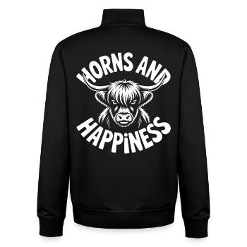 Highland Cow / Highland Rind – Ich liebe Highlands - Unisex Organic Zip Sweatshirt von Stanley/Stella - Schwarz - Hinten - AI Model Male 185 light (185cm)