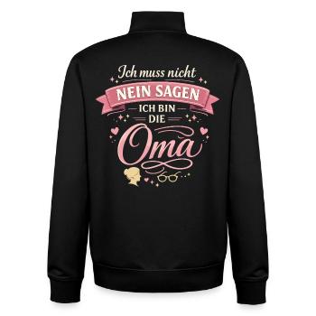 Oma Ich muss nicht nein sagen - Unisex Organic Zip Sweatshirt von Stanley/Stella - Schwarz - Hinten - AI Model Male 185 light (185cm)