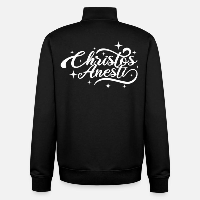 Christos Anesti Orthodox Easter - Unisex Organic Zip Sweatshirt by Stanley/Stella - black