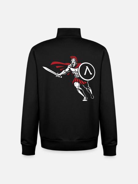 Spartan Attack Sword Shield Spartan-Maskottchen - Unisex Organic Zip Sweatshirt von Stanley/Stella - Schwarz