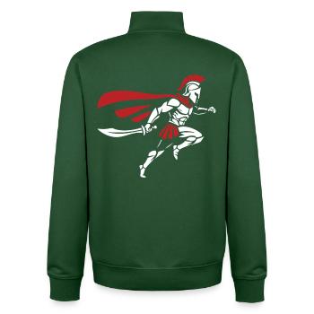 Spartan Sprint Sword Mascot Spartan Runner - Unisex Organic Zip Sweatshirt by Stanley/Stella - bottle green - Back - AI Model Male 185 dark (185cm)