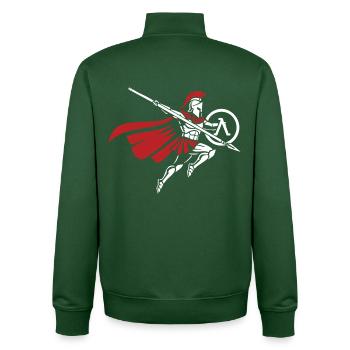 Spartan Spear Jump Maskottchen Spartan Strike - Unisex Organic Zip Sweatshirt von Stanley/Stella - Flaschengrün - Hinten - AI Model Male 185 dark (185cm)