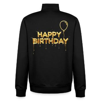 Happy Birthday Liquid Gold - Edler Geburtstag - Unisex Organic Zip Sweatshirt von Stanley/Stella - Schwarz - Hinten - AI Model Male 185 light (185cm)