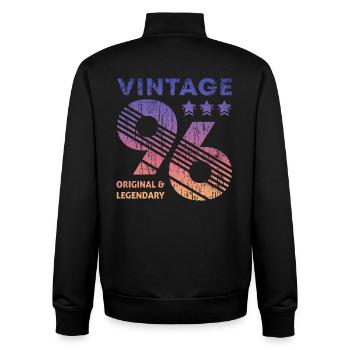 Vintage 1996 - Unisex Organic Zip Sweatshirt von Stanley/Stella - Schwarz - Hinten - AI Model Male 185 light (185cm)