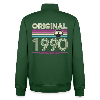 Original 1990 Limited Edition - Unisex Organic Zip Sweatshirt by Stanley/Stella - bottle green - Back - AI Model Male 185 dark (185cm)