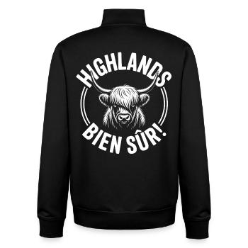 Schottische Highland-Kuh – Highland-Kuh - Unisex Organic Zip Sweatshirt von Stanley/Stella - Schwarz - Hinten - AI Model Male 185 light (185cm)