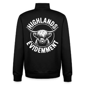 Schottische Highland-Kuh – Highland-Kuh - Unisex Organic Zip Sweatshirt von Stanley/Stella - Schwarz - Hinten - AI Model Male 185 light (185cm)