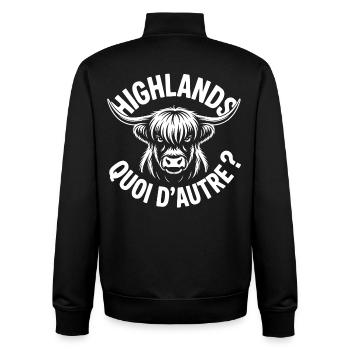 Highlands Ox Longhorn Monochrome - Unisex Organic Zip Sweatshirt by Stanley/Stella - black - Back - AI Model Male 185 light (185cm)