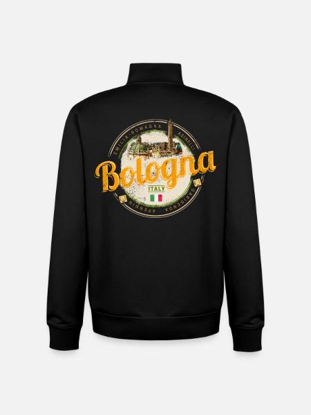 Bologna Emilia-Romagna with Pasta Italy Souvenir - Unisex Organic Zip Sweatshirt by Stanley/Stella - black