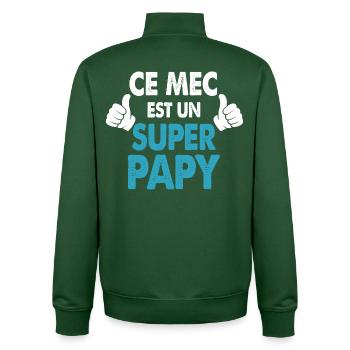 Dieser Typ ist ein Urgroßvater-Geschenk Opa-Humor - Unisex Organic Zip Sweatshirt von Stanley/Stella - Flaschengrün - Hinten - AI Model Male 185 dark (185cm)