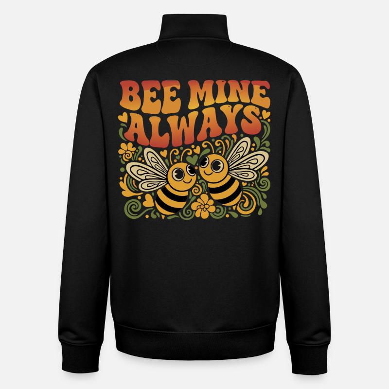 Bee Mine Always Retro - Sweat zippé unisexe en coton bio Stanley/Stella - noir