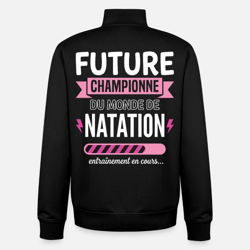 Future Championne De Natation Nageuse - Sweat zippé unisexe en coton bio Stanley/Stella - noir