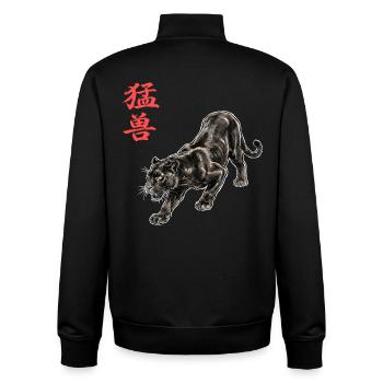 Schwarze Raubkatze Kampfkunst Panther - Unisex Organic Zip Sweatshirt von Stanley/Stella - Schwarz - Hinten - AI Model Male 185 light (185cm)