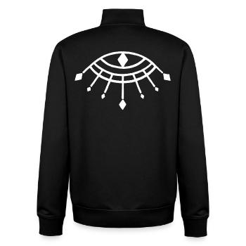 White symbol of the god Horus - Unisex Organic Zip Sweatshirt by Stanley/Stella - black - Back - AI Model Male 185 light (185cm)