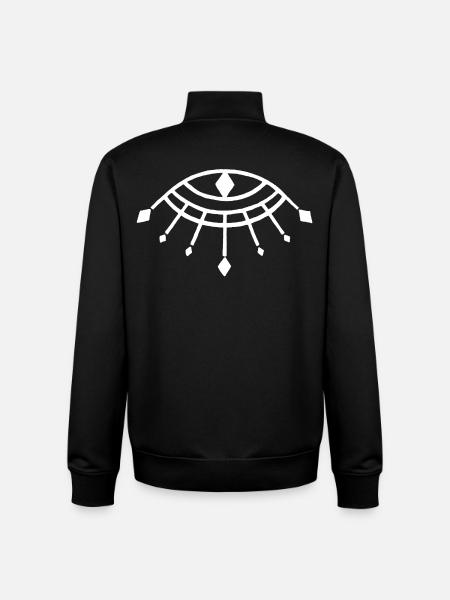 Symbole blanc du dieu Horus - Sweat zippé unisexe en coton bio Stanley/Stella - noir