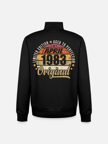 April 1983 Birthday Gift - Unisex Organic Zip Sweatshirt by Stanley/Stella - black