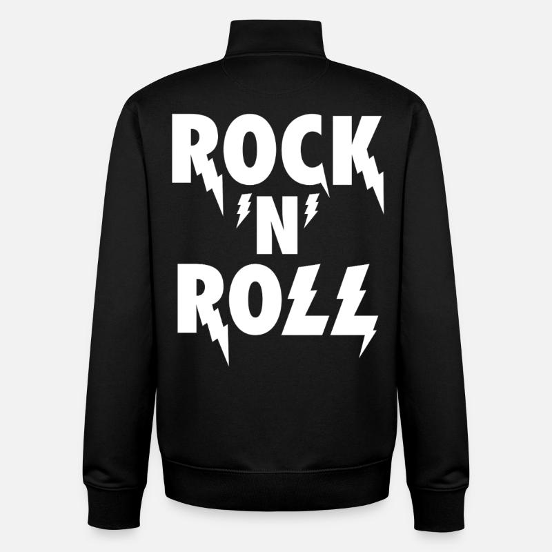 Rock'N'Roll Blitz-Emblem - Unisex Organic Zip Sweatshirt von Stanley/Stella - Schwarz