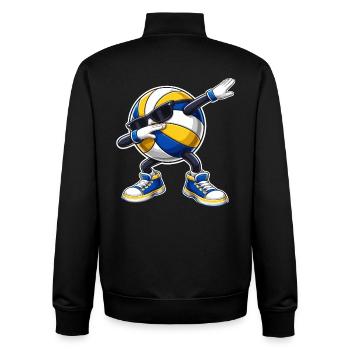 Volleyball Dab Volleyball Player Dabbing - Unisex Organic Zip Sweatshirt by Stanley/Stella - black - Back - AI Model Male 185 light (185cm)