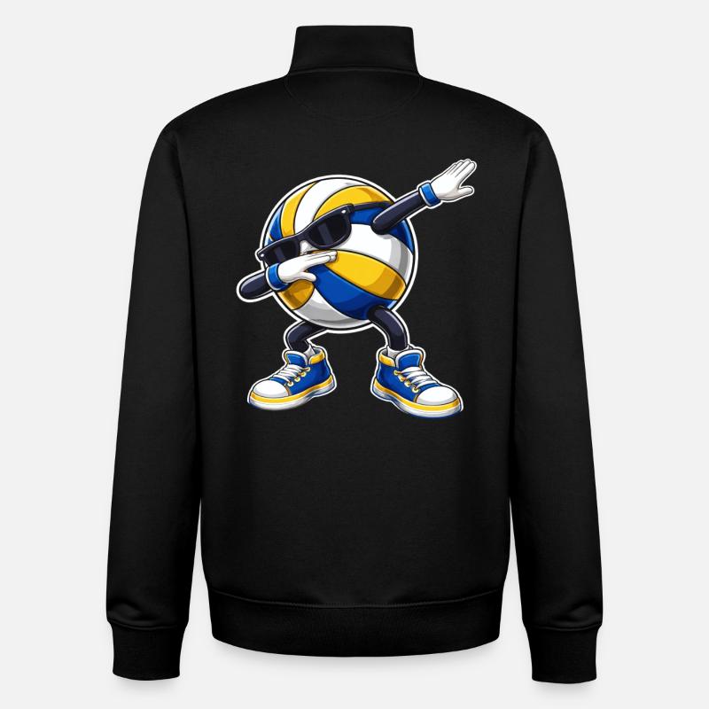 Volley-ball Dab Joueur de volley-ball Dab - Sweat zippé unisexe en coton bio Stanley/Stella - noir