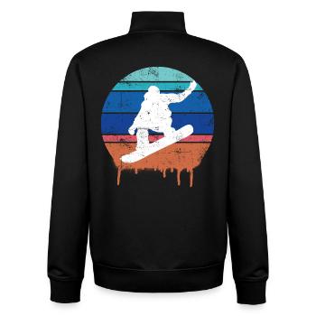 Snowboard Retro - Unisex Organic Zip Sweatshirt von Stanley/Stella - Schwarz - Hinten - AI Model Male 185 light (185cm)