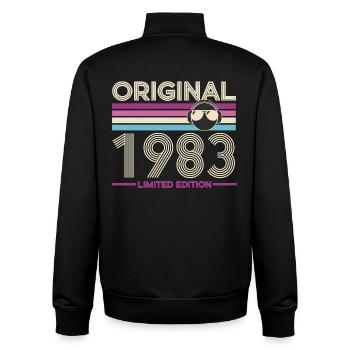 Original 1983 Limited Edition Retro - Unisex Organic Zip Sweatshirt by Stanley/Stella - black - Back - AI Model Male 185 light (185cm)