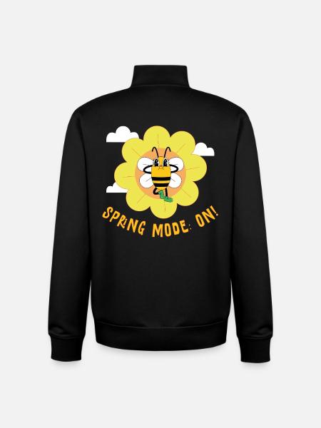 Spring Mode On – Cheerful Spring Motif - Unisex Organic Zip Sweatshirt by Stanley/Stella - black