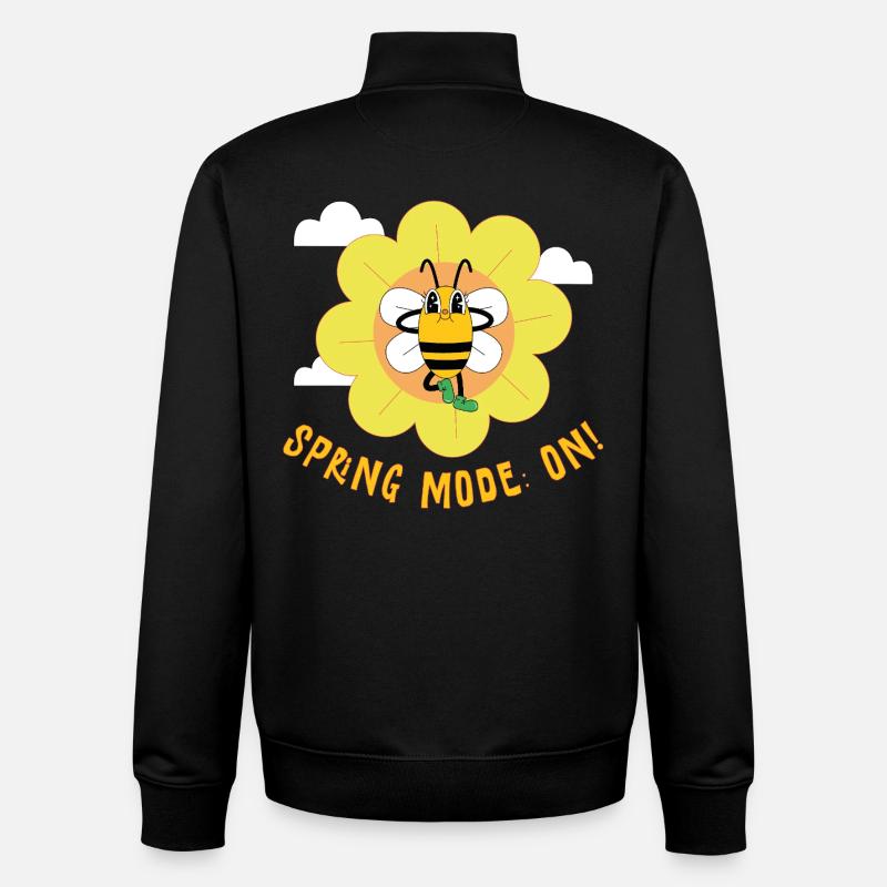Spring Mode On – Fröhliches Frühlingsmotiv - Unisex Organic Zip Sweatshirt von Stanley/Stella - Schwarz