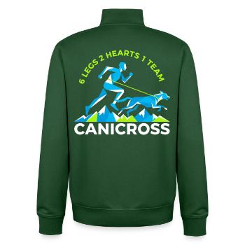Canicross 6 Legs Team - Unisex Organic Zip Sweatshirt by Stanley/Stella - bottle green - Back - AI Model Male 185 dark (185cm)