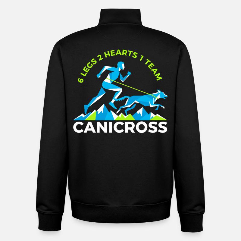 Canicross 6 Beine Team - Unisex Organic Zip Sweatshirt von Stanley/Stella - Schwarz
