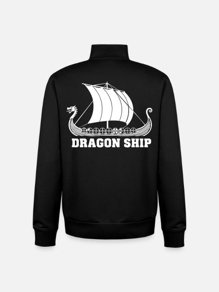 Drakkar-Drachen-Schiff Wikinger-Norse-Schiff - Unisex Organic Zip Sweatshirt von Stanley/Stella - Schwarz