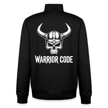 Warrior Code Skull Viking Norse Horned Helmet - Unisex Organic Zip Sweatshirt by Stanley/Stella - black - Back - AI Model Male 185 light (185cm)