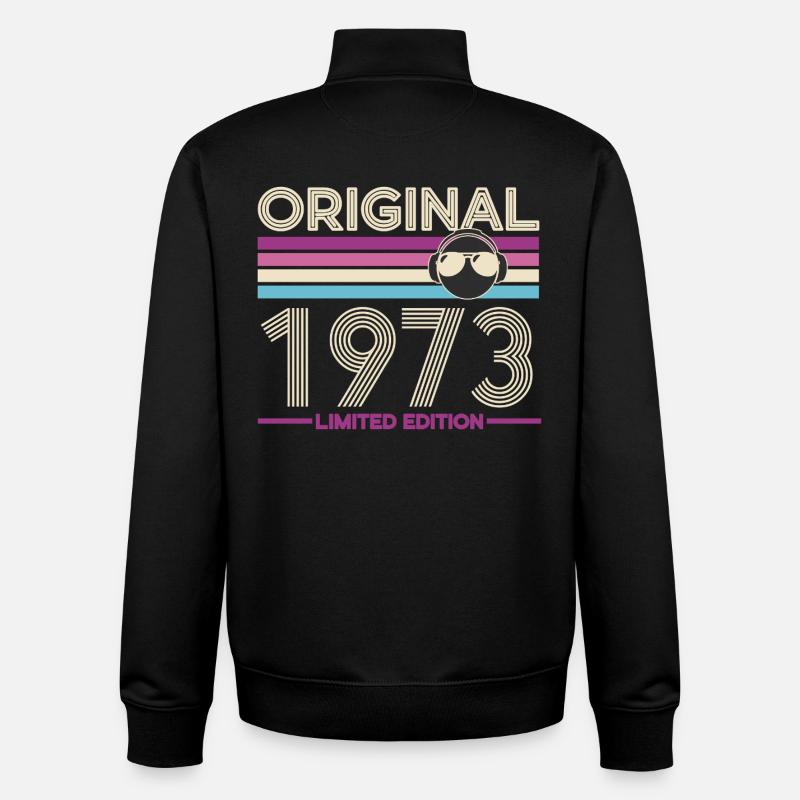 Original 1973 Retrowave Casque Edition - Sweat zippé unisexe en coton bio Stanley/Stella - noir