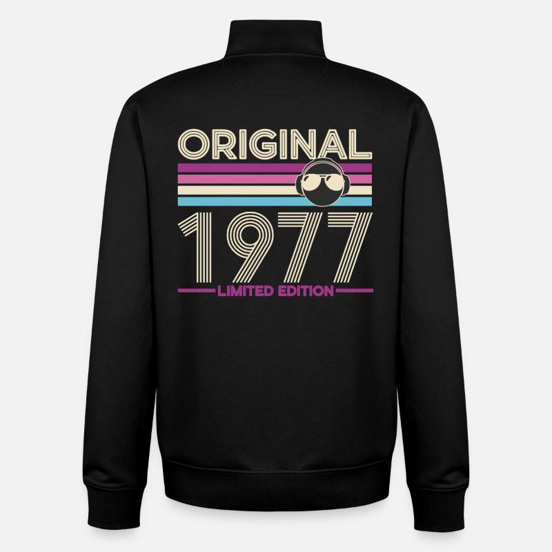 Originaler Remix von 1977 - Unisex Organic Zip Sweatshirt von Stanley/Stella - Schwarz