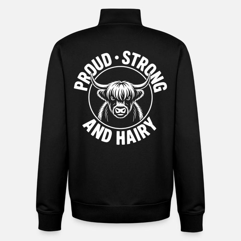 Highland Zottelpower - Unisex Organic Zip Sweatshirt von Stanley/Stella - Schwarz