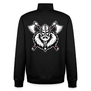 Viking Axemaster Guerrier Haches Croisées Mascotte - Sweat zippé unisexe en coton bio Stanley/Stella - noir - Dos - AI Model Male 185 light (185cm)