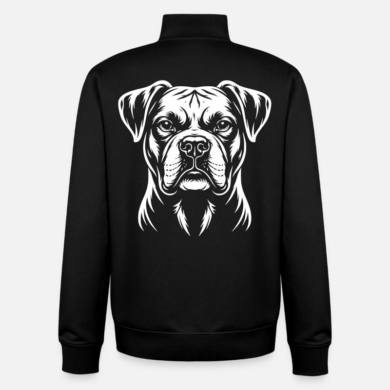 Tête de boxer - Sweat zippé unisexe en coton bio Stanley/Stella - noir