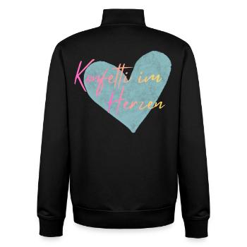 Konfetti im Herzen  - Unisex Organic Zip Sweatshirt von Stanley/Stella - Schwarz - Hinten - AI Model Male 185 light (185cm)