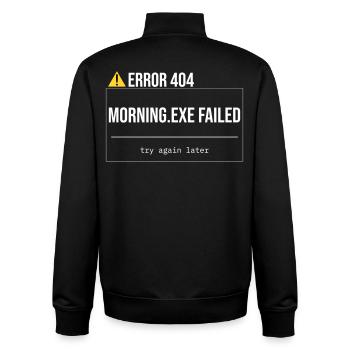 Error 404 - Morning.exe wurde nicht geladen - Unisex Organic Zip Sweatshirt von Stanley/Stella - Schwarz - Hinten - AI Model Male 185 light (185cm)