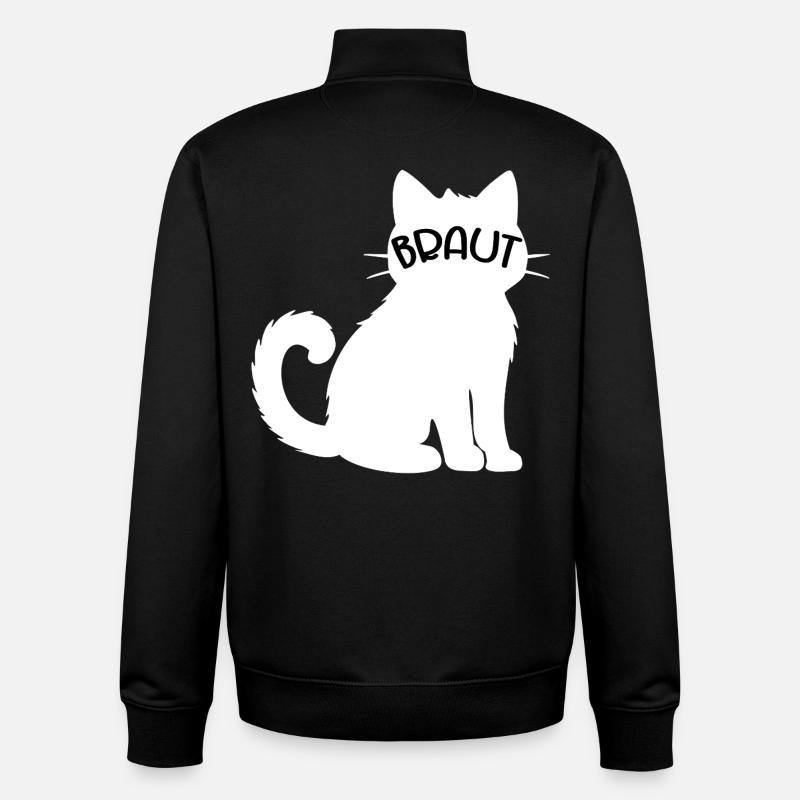 Wedding Cats Bride - Unisex Organic Zip Sweatshirt by Stanley/Stella - black