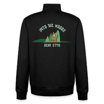 Bär Stil Im Wald Illustration - Unisex Organic Zip Sweatshirt von Stanley/Stella - Schwarz - Hinten - AI Model Male 185 light (185cm)