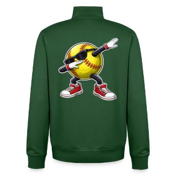 Softball Dabbing - Unisex Organic Zip Sweatshirt by Stanley/Stella - bottle green - Back - AI Model Male 185 dark (185cm)