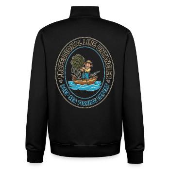 Patch de dépêcheur de Deep Sea Line - Sweat zippé unisexe en coton bio Stanley/Stella - noir - Dos - AI Model Male 185 light (185cm)